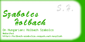 szabolcs holbach business card